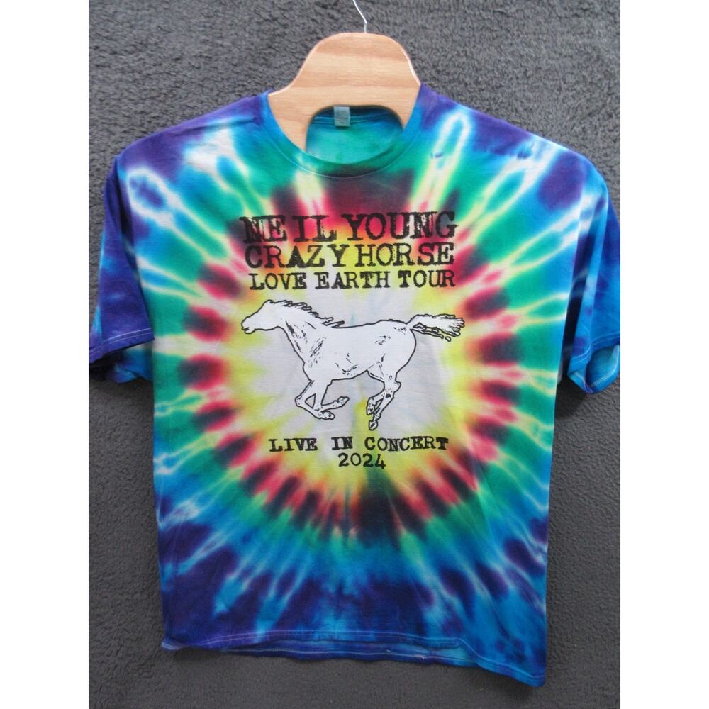 NWOT Neil Young Crazy Horse Love Earth Tour Concert 2024 T-shirt Men's XL